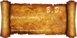Boruzs Domán névjegykártya